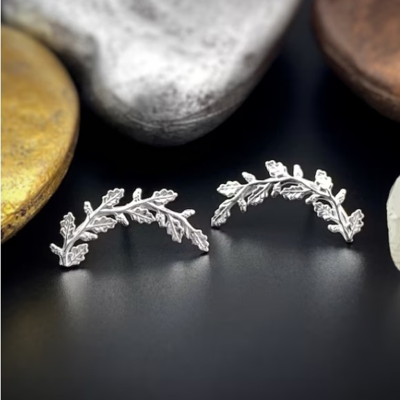 🎁🛍️🌕🍃🎄Ornate Mistletoe/Leaf Branch Sterling Silver piece - Picture 2 of 6